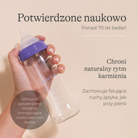 Szklana Butelka Lansinoh 240 ml ze smoczkiem o średnim przepływie Natural Wave®