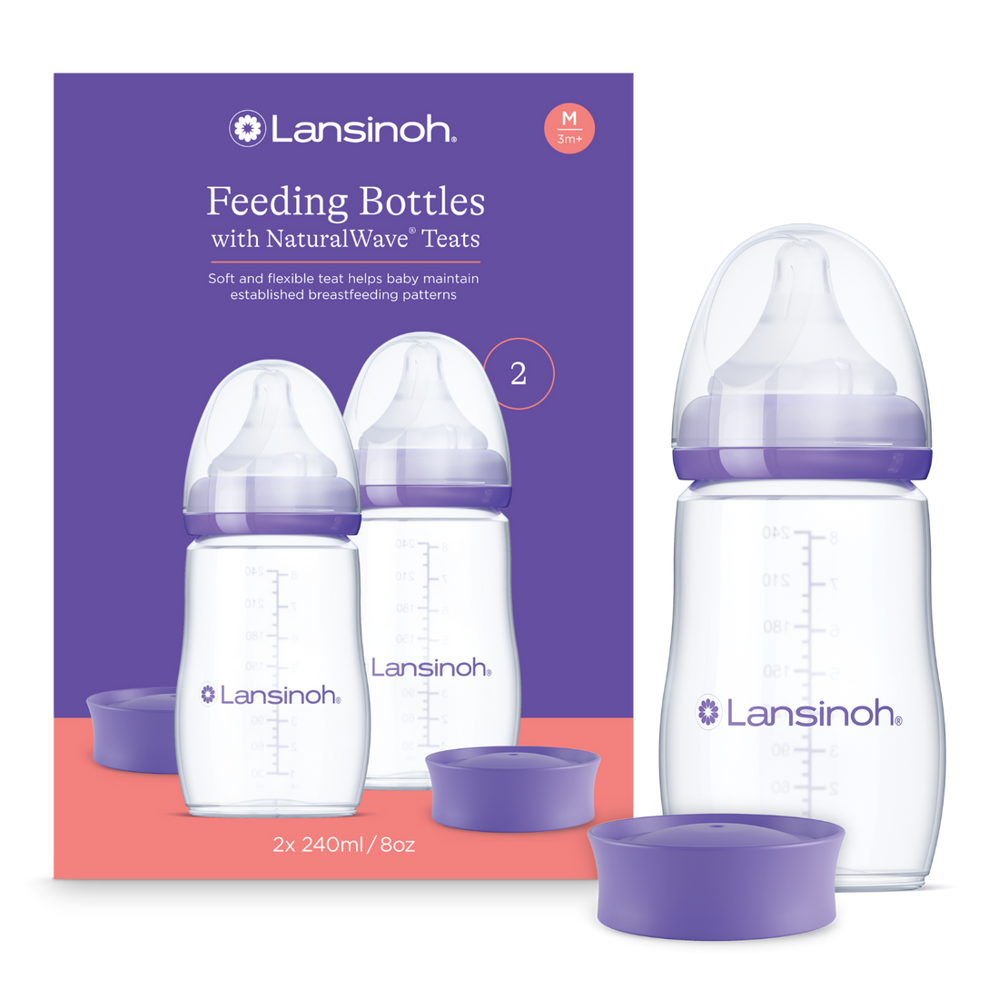 Butelka do karmienia ze smoczkiem o średnim przepływie Natural Wave® 240 ml