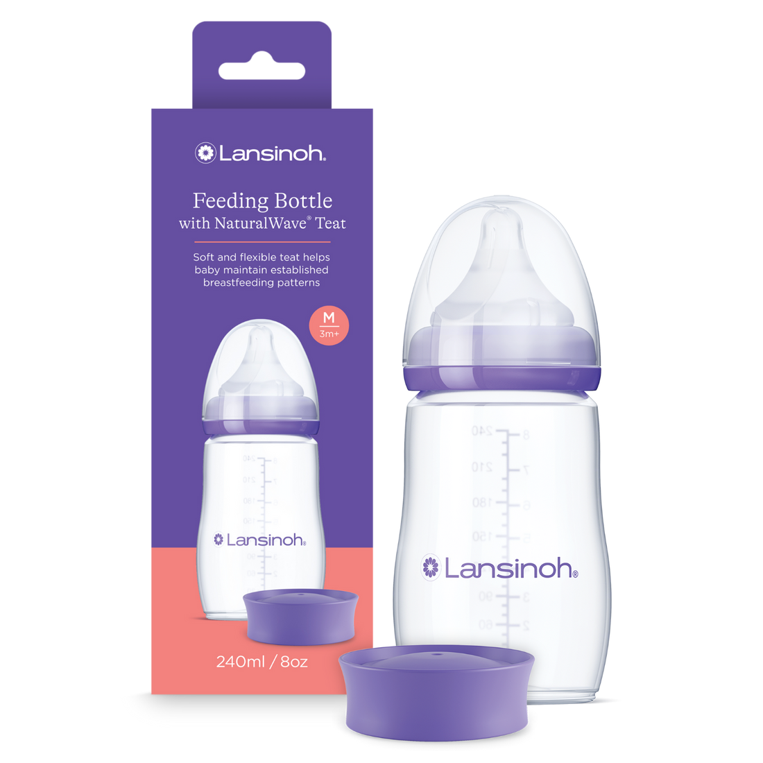 Butelka do karmienia ze smoczkiem o średnim przepływie Natural Wave® 240 ml