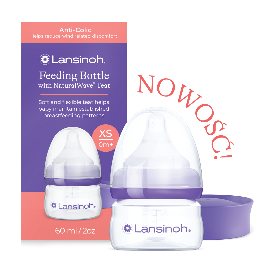 Butelka do karmienia ze smoczkiem o bardzo wolnym przepływie Natural Wave® 60 ml
