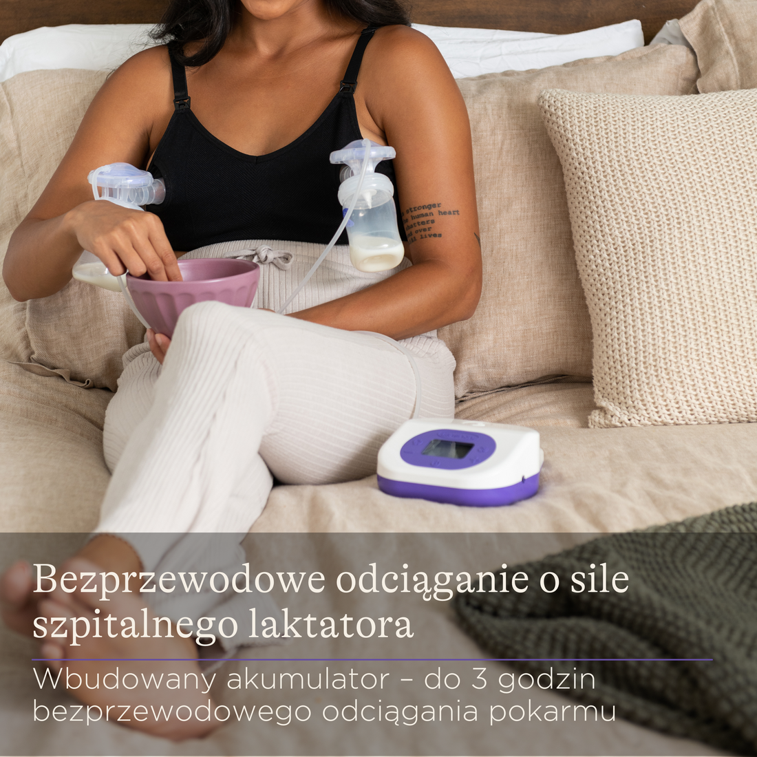 Podwójny laktator elektryczny z zasilaniem akumulatorowym